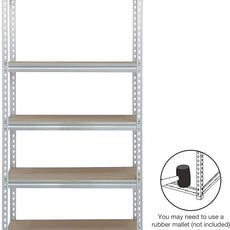 Amazon Basics Medium Duty Storage Shelving Double Post Press Board 5 Tier Shelf, Aluminum, 36 x 18 x 72
