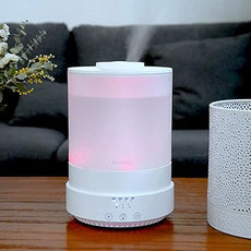 BlueHills 2500 ML XL Essential Oil Diffuser Aroma Humidifier with Timer for Large Home Decor Baby Rooms Big Huge 2.5 L Capacity Long Run Color Changing Lights Decorative Design High Mist White- F002