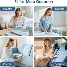 Rechargeable Electric Fabric Shaver Lint Remover with LED Display, Sweater Shaver 2- Speed to Remove Fuzz and Pill for Clothes, Furniture, Couch and Blanket(White)