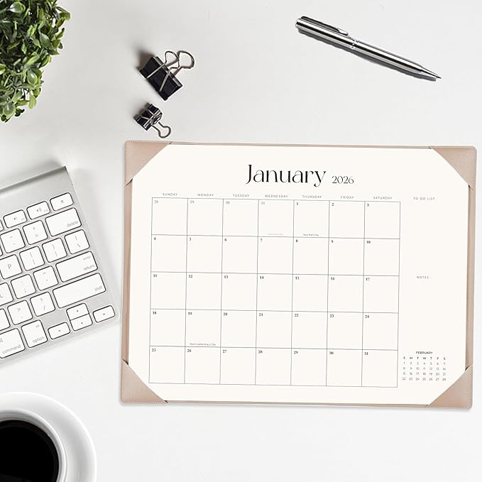 Desk Calendar 2026-2027 with Desk Mat – 22" x 17" Large Desk Pad Calendar Runs from January 2026 to June 2027, Office Supplies Desktop Monthly Calendar for Home & Office