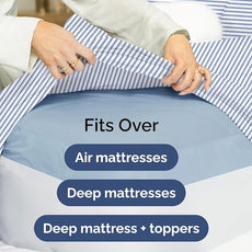 Extra Deep Pocket Full Sheets - 4 Piece Breathable & Cooling Bed Sheets - Hotel Luxury Bed Sheet Set - Soft, Wrinkle Free & Comfy - Easily Fits Extra Deep Mattresses - Deep Pocket Blue Striped Sheets
