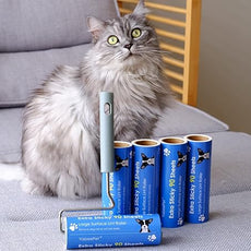 Extra Sticky Large Surface Lint Roller, 6.3'' Giant Lint Roller for Pet Hair, Lint Remover Roller for Cat Hair, Clothes, Furniture (1 Handle + 450 Sheets)