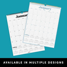 PAPERAGE 2026 Calendar, 12 Months (January 2026 - December 2026), Large (11.4 in x 14.76 in), Spiral Bound, 2026 Vertical Wall Calendar with Monthly & Yearly Views, Premium Paper - Black