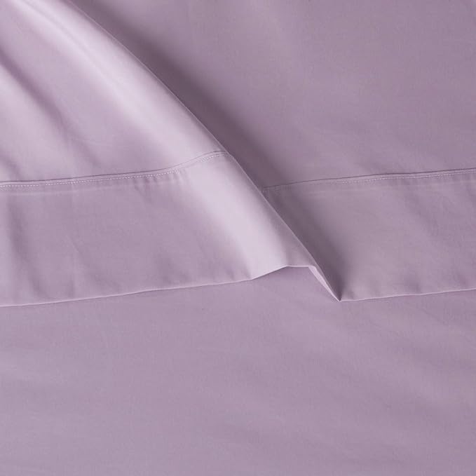 Amazon Basics Lightweight Super Soft Easy Care Microfiber 4 Piece Bedsheets Set with 14-Inch Deep Pockets, Queen, Frosted Lavender, Solid AmazonBasics