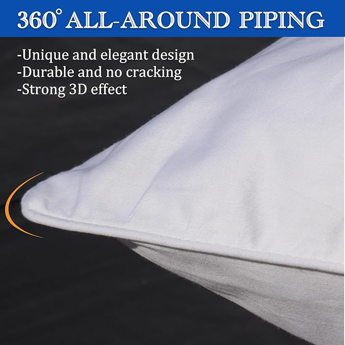 Precoco White Pillow Cases Standard Size Set of 4 | 100% Cotton Pillowcases with Zipper Hidden | Premium Cooling Decorative Pillow Covers with 600 Thread Count, Soft & Smooth, 20x26 inches