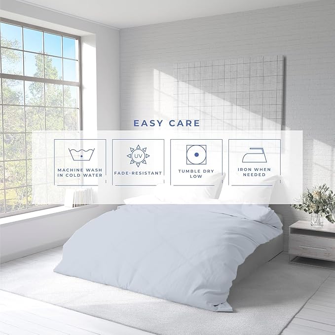 Kotton Culture 1 Pc Twin XL/Twin Duvet Cover Only-100% Egyptian Cotton Sateen 600 Thread Count Ultra Soft Premium Durable Comforter Cover Zipper Closure & Corner Ties - (Sky Blue, 68" X 90")
