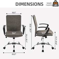 422 High Back Ribbed Office Chair Ergonomically Designed with Armrest Executive Swivel Computer Chairs with Wheels for Conference Study Leisure(Dark Grey)