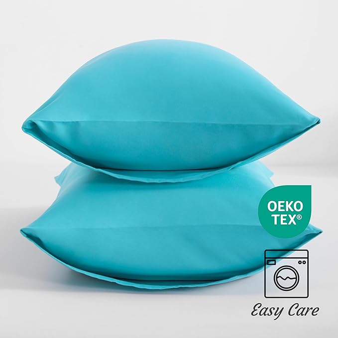 NTBAY King Pillow Cases Set of 2, 2 Pack Brushed Microfiber 20x36 Pillow Cases, Soft, Wrinkle, Fade, Stain Resistant Blue Pillow Cases with Envelope Closure, 20x36 Inches, Blue
