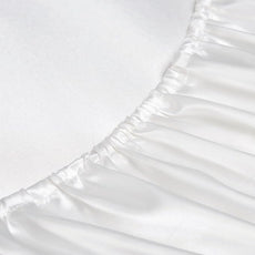 Satin Sheets California King Size - 4 Pieces Luxury Silky Soft Bed Sheets, Wrinkle-Free White Satin Silk Sheet Set with 1 Deep Pocket Fitted Sheet, 1 Flat Sheet, 2 Pillow Cases