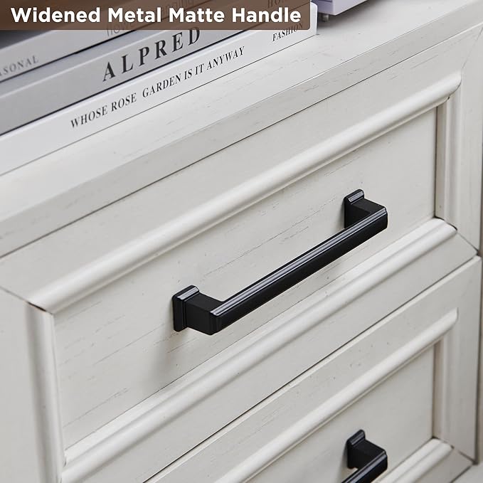 ACCOHOHO 18" Farmhouse Nightstand with Charging Station,End Table with 2 Drawers Storage,Side Table,Bedside Cabinet for Bedroom,Living Room,White