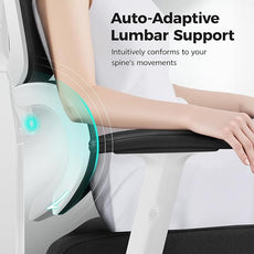 Ergonomic Office Chair High Back Desk Chair with Lumbar Support, Breathable Mesh Computer Chair with Adjustable Armrests Height, Reclining Swivel Big and Tall Gaming Chair for Home Office(White)