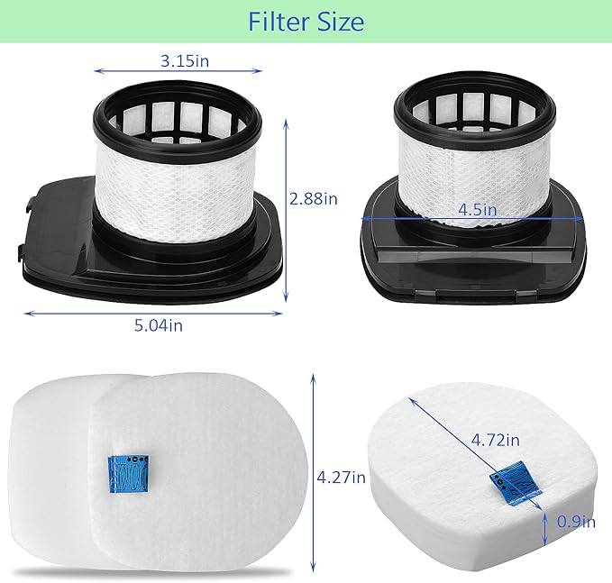 IX140 IX141 IX142 Filters, Lichelete IX141 Filters for Shark Rocket Pet Pro IZ140 IZ140C IZ141C IZ142 UZ145 Stick Vacuums, Part 616FJ140 and 617FJ140, 2 Pack Filter, 4 Pack Foam and Flet Filter Kit