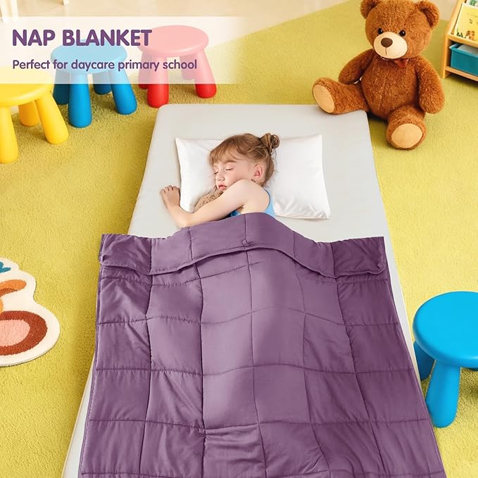 yescool Purple Weighted Blanket 7 Pounds Cooling Weighted Lap Blanket, Heavy Blanket for Sleeping, Weighted Throw Blanket Gift for 60-80lbs, 40"x60"