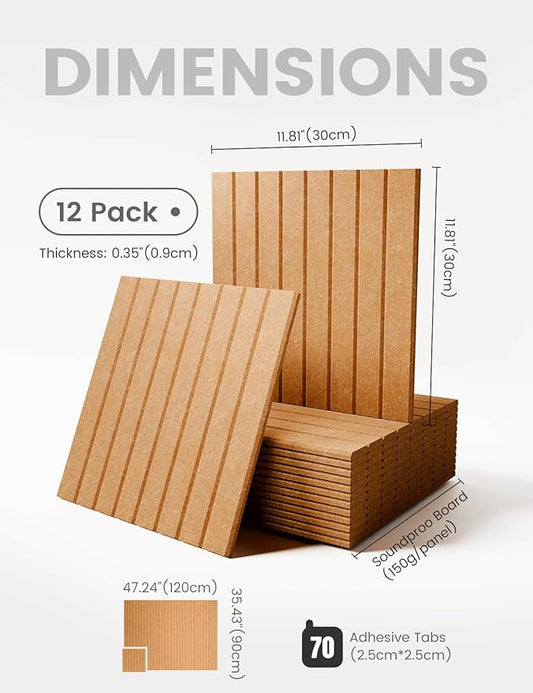 Large Felt Bulletin Board 48" x 36" Cork Board Alternative-12 Pack with 70 Safe Removable Adhesive Tabs, Cork Boards for Walls for Home Office Classroom Pin Board-Mustard Yellow