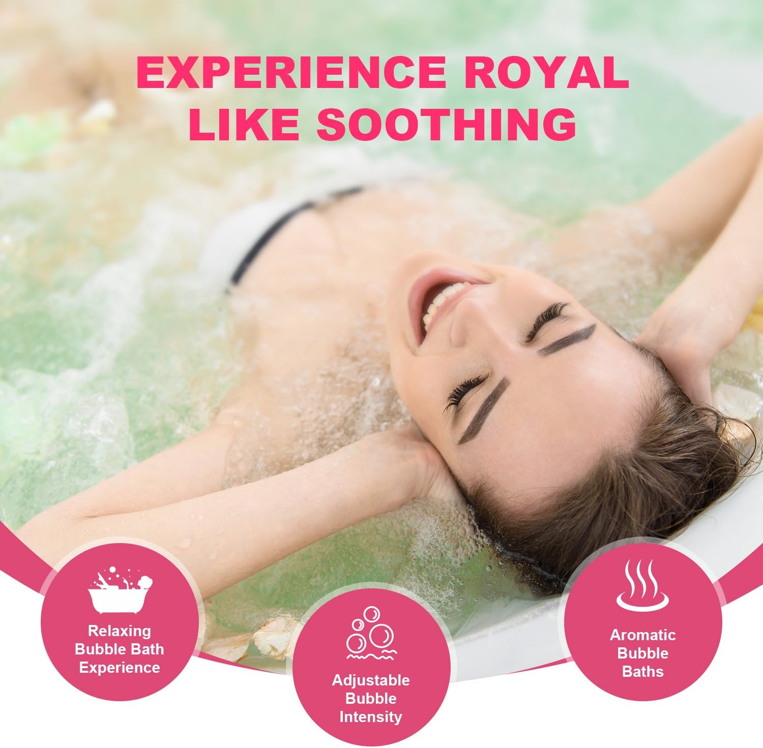 Portable Spa Bubble Bath Massager,Full Body Waterproof Spa Mat for Bathtub, 6-Speed Bubbles, Remote Control & Non-Slip Suction Cups for Home Relaxation