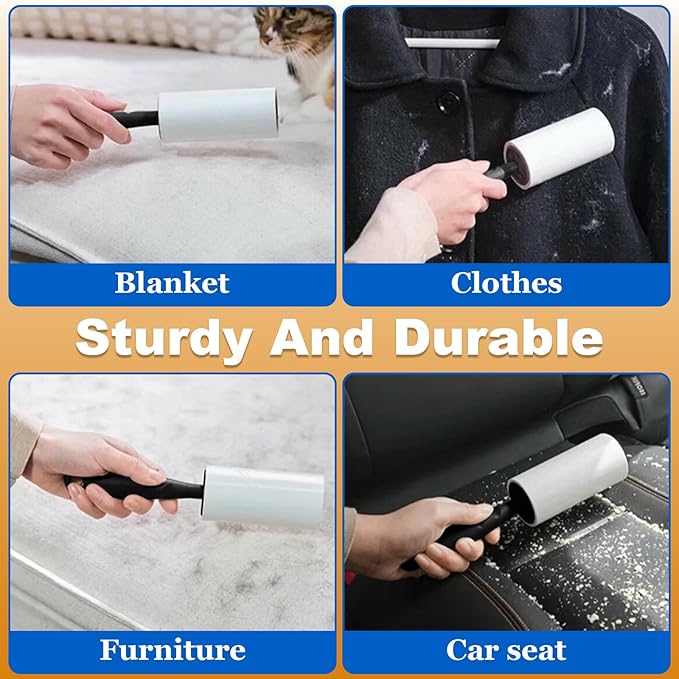 Lint Roller, 660 Sheets with 3 Handles, Pet Hair Remover for Laundry and Clothes, Extra Sticky Lint Rollers for Pet Hair, Dog & Cat Hair Removal Tool, Reusable Lint Brush for Furniture, Car, Wardrobe