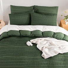 NEXHOME PRO Duvet Cover Full Size, Blue 3 Pieces Boho Tufted Duvet Cover Set, Soft and Lightweight Microfiber Comforter Cover Set for All Season (Forest Green,80 x 90)-No Comforter