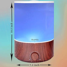BlueHills Premium 4000 ml XL Essential Oil Diffuser 4L 4 Liter 70 Hour Run Humidifier Aromatherapy 1 Gallon Big Capacity High Mist Output for Extra Large Room Home Mood Lights Dark Wood Grain E402