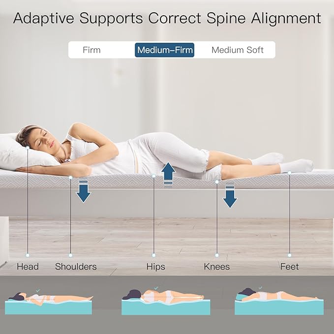 Airensky Queen Mattress Topper, Cooling Gel Infused Memory Foam Topper with Removable Skin-Friendly Cover, Bed Topper for Pressure Relief Back Pain, CertiPUR-US Certified, 3 Inch, 60"x80"