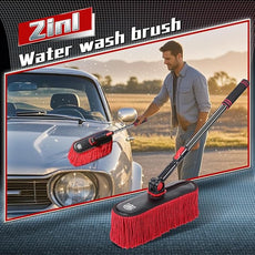 2In1|2MOPS(Car Wash Brush Mop*1 & Car Duster Mop*1) with 1 Long Handle|Microfiber Car Brushes for Washing Exterior,Car Wash Accessories Scratch Free,Car Wash Mop for Rv Truck Boat