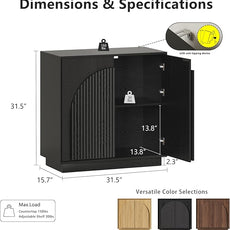 win2win Fluted Sideboard Buffet Cabinet with Storage, 31.5