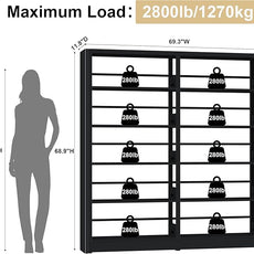 5-Tier Bookshelf, Black Bookcase with Adjustable Storage Shelves, Freestanding Bookcases and Bookshelves, Wide Bookshelf for Home Office, Living Room, Bed Room, Including Book Stopper (Black)