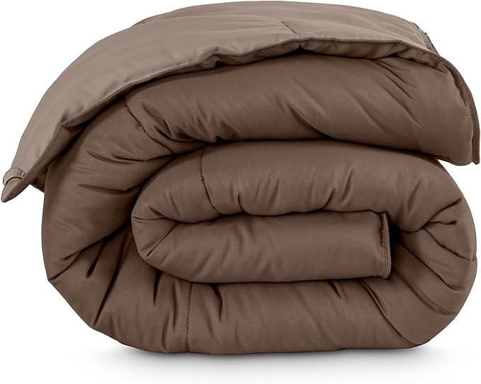 Bare Home Queen Comforter - Reversible Colors - Goose Down Alternative - Ultra-Soft - Premium 1800 Series - All Season Warmth - Bedding Comforter (Queen, Cocoa/Taupe)
