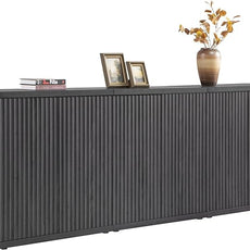 SICOTAS Buffet Cabinet with Storage Accent Sideboard Modern Credenza with Doors & Shelves Fluted Media Console Mid Century Coffee Bar Table for Living Room Kitchen Dining Room Hallway(3PCS)