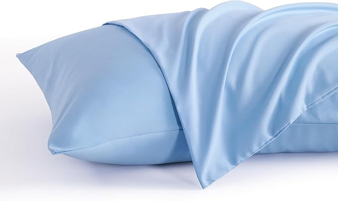 NTBAY King Pillow Cases Set of 2, 2 Pack Brushed Microfiber 20x40 Pillow Cases, Soft, Wrinkle, Fade, Stain Resistant Sky Blue Pillow Cases with Envelope Closure, 20x40 Inches, Sky Blue