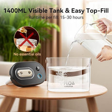 DIGIX Rechargeable Portable Humidifier-Smart Display,Night Light,Easy Clean,1.4L Small Humidifiers for Bedroom Baby, Personal Mini Humidifier for Travel Home Plants,3 Mist Modes, Auto Shut-Off (Black)