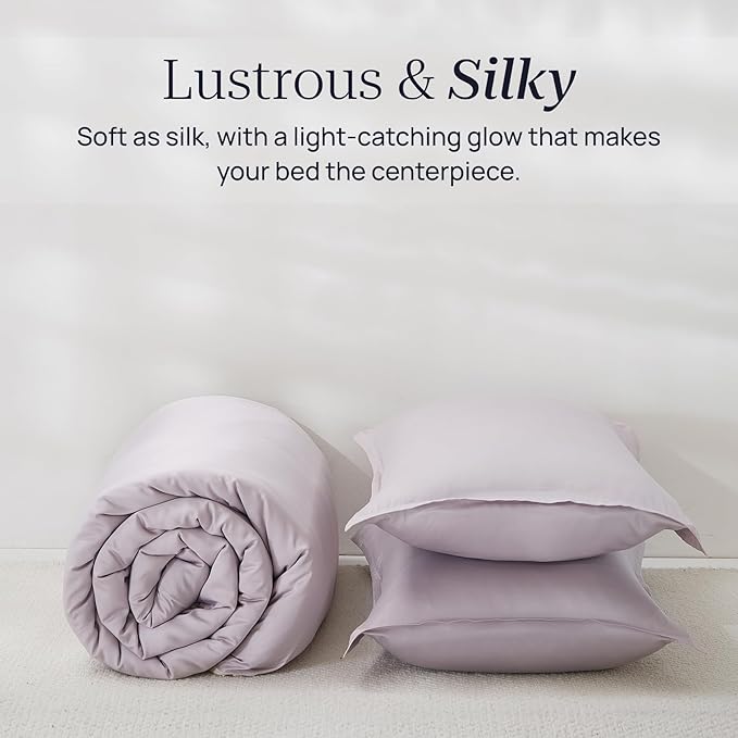 King Size 4 Piece Bed Sheet Sets, DeepSleep Tech Luxury Bedding Made with 100% Tencel Lyocell - Silky, Lustrous & Gentle on Skin | After Dark (2 Sheets, 2 Pillow Cases)