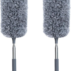 2 Pack Microfiber Duster for Cleaning, Hand Washable Dusters with Microfiber Head, Extendable Pole, Cleaning Supplies for Office, Car, Window, Furniture, Ceiling Fan