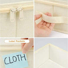 punemi 4.5 Inch Tall Low Profile Under Bed Storage Containers Bins, 2Pcs Shallow Flat Underbed Clothes Storage With Sturdy Structure Support, Under Couch & Sofa Storage For College Dorm Room, Beige