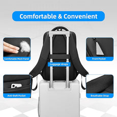 Slim Business Laptop Backpack for Men 15.6 Inch Computer Lightweight Anti-Impact Protection Travel Backpacks Water Resistant Laptop Bag for Work Office College-Black