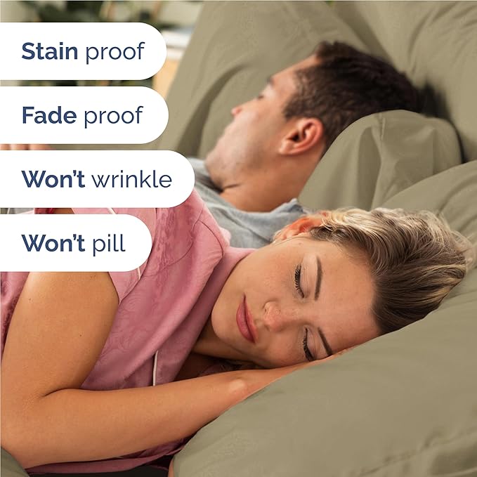 Twin XL 4 Piece Sheet Set - Cooling & Breathable Bed Sheets - Hotel Luxury Bed Sheets for Women, Men, Kids & Teens - Bedding with Deep Pockets & Easy Fit - Soft and Wrinkle Free - Twin XL Khaki Sheets