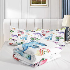 CVHOUSE Dinosaur Comforter Set - Twin Microfiber Quilt Set with 1 Comforter and 2 Pillow Cases - 3 Piece