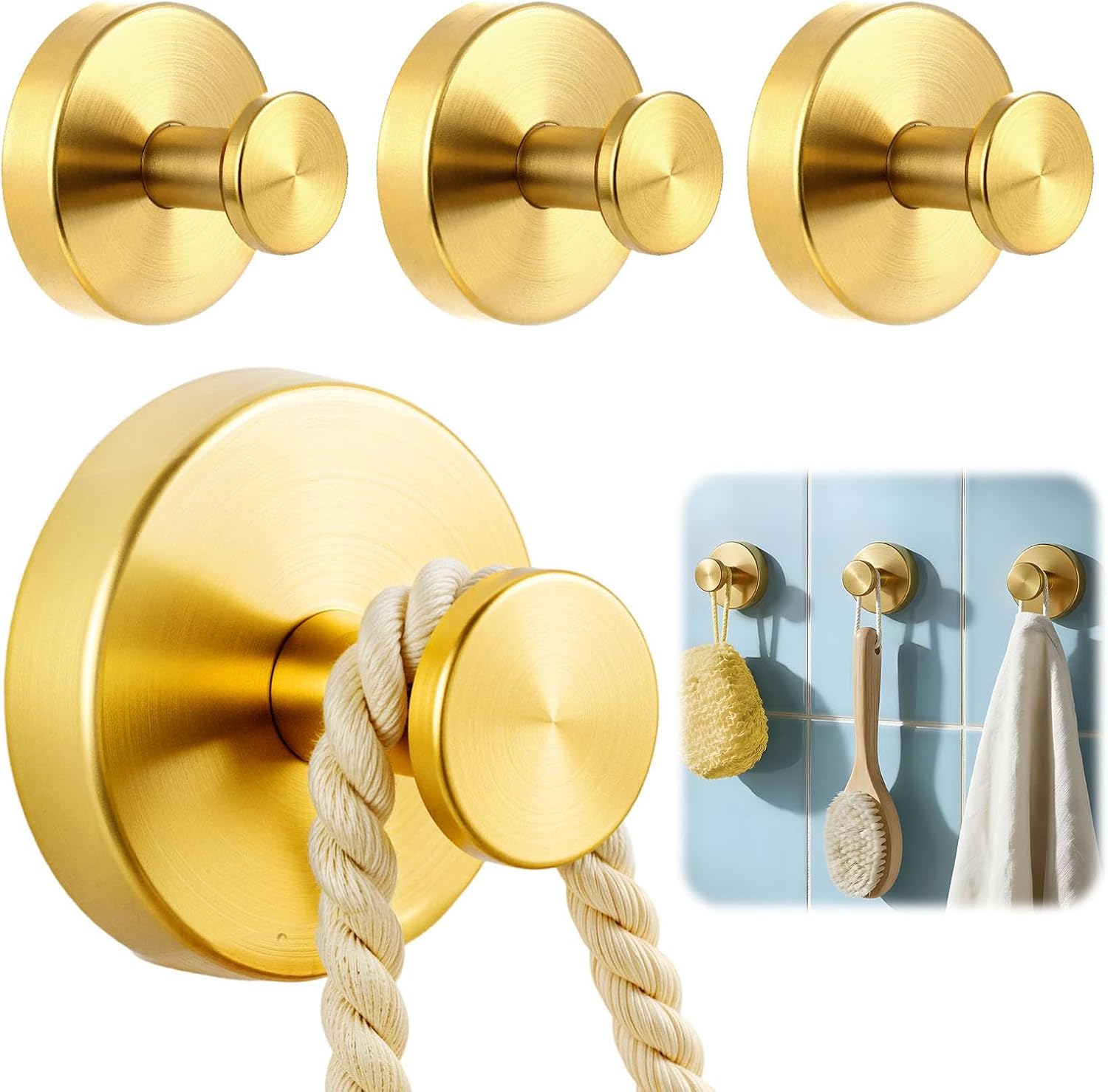 4 Packs Suction Cup Hooks for Shower, Heavy-Duty Wreath Hangers for Front Door, No Drill Glass Door Shower Suction Hooks No Damage for Walls Bathroom Kitchen Window Mirror Tile Towel Coat Robe Loofah