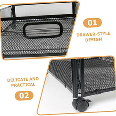 Foldable Stainless Steel Under Bed Storage Organizer with Wheels Large Capacity Holder for Clothes Shoes Blankets Multi-purpose Use Under Bed Sofa Space-saving Storage Rack