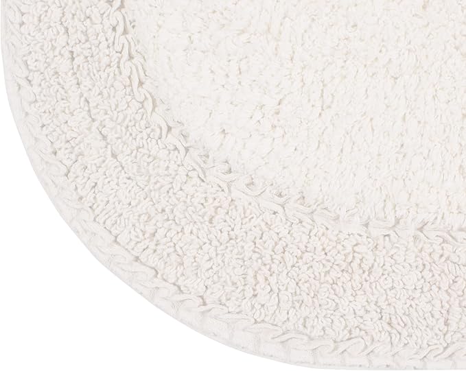 Home Weavers Double Ruffle Collection 100% Cotton Bathroom Rugs Set, Washable Rug, Extra Soft and Absorbent Bath Rug, Kitchen Mat, Bath Mat Set, Bath Floor Mat Non Slip, 21"x34" Rectangle, Ivory