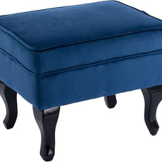 Accent Chairs with Ottoman Set of 2 Velvet Wingback Club Chair Upholstered Reading Chair Lounge Chairs with Wood Legs/Button Tufted Back for Bedroom Living Room, Blue