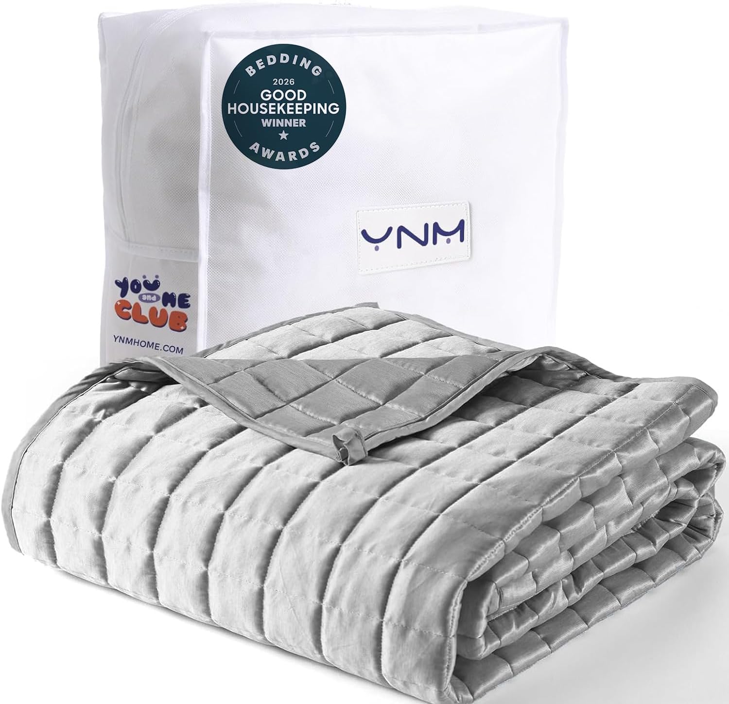 YnM 15lbs Weighted Blanket for Adults, Heavy Bed Throw Blanket with Cooling Glass Beads for All Season Use, Ideal for ~140lbs (48x72 Inches, Twin/Full, Dark Grey)