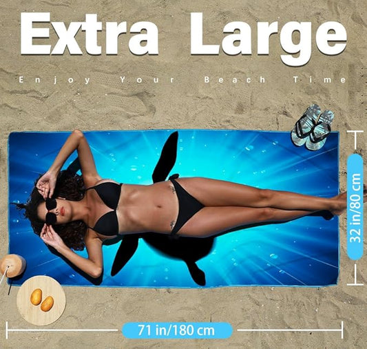 Lightweight Thin Microfiber Beach Towel Sand Free Quick Dry Absorbent Compact Soft Pool Swim Travel Towels Extra Large Oversized Beach Accessories Packable Essentials Stuff Gifts for Adult