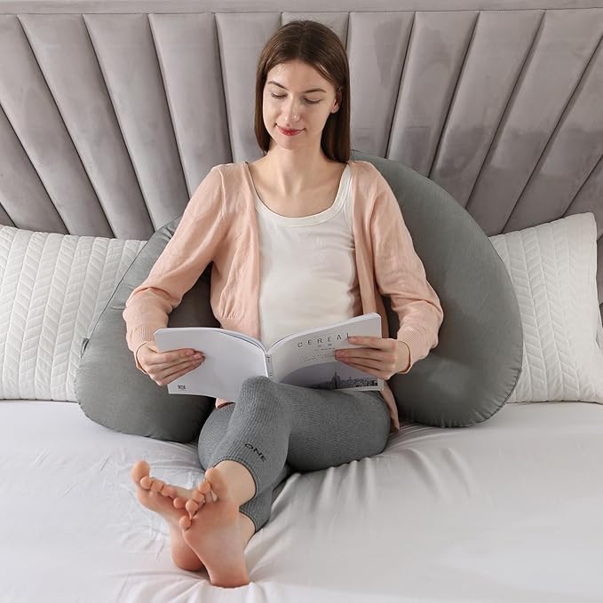 BATTOP Pregnancy Pillows with Cooling Cover,Cooling Maternity Pillow for Sleeping,Support for Belly,HIPS,Legs,Pregnancy Must Haves,Side Sleeper Body Pillow