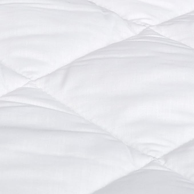 Amazon Basics Hypoallergenic Quilted Mattress Topper Pad, 18 Inches Deep, California King, White