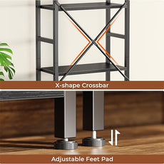 SUPERJARE Triple 4 Tier Bookshelf, Bookcase with 11 Open Display Shelves, Wide Book Shelf Book Case for Home & Office, Black