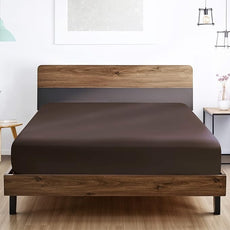 FreshCulture Queen Fitted Sheet - Hotel Quality, Ultra Soft & Breathable Brushed Microfiber, Deep Pocket, Cooling Fitted Sheets for Queen Size Bed (Brown)