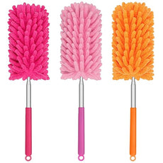 Mini Duster for Cleaning, 360° Bendable Hand Dusters with Extension Pole, Washable Small Duster for Car Interior, Office, Furniture