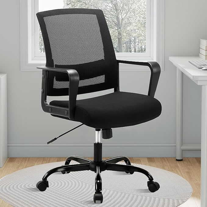 CLATINA Ergonomic Rolling Mesh Desk Chair with Executive Lumbar Support and Adjustable Swivel Design for Home Office Computer Black 12 Pack