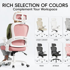 TRALT Office Chair - Ergonomic Office Chair with Back Support, Computer Chair - Home Office Desk Chairs, 330lbs Wide Seat Big and Tall Office Chairs with Headrest, Comfy Desk Chairs (Pink)