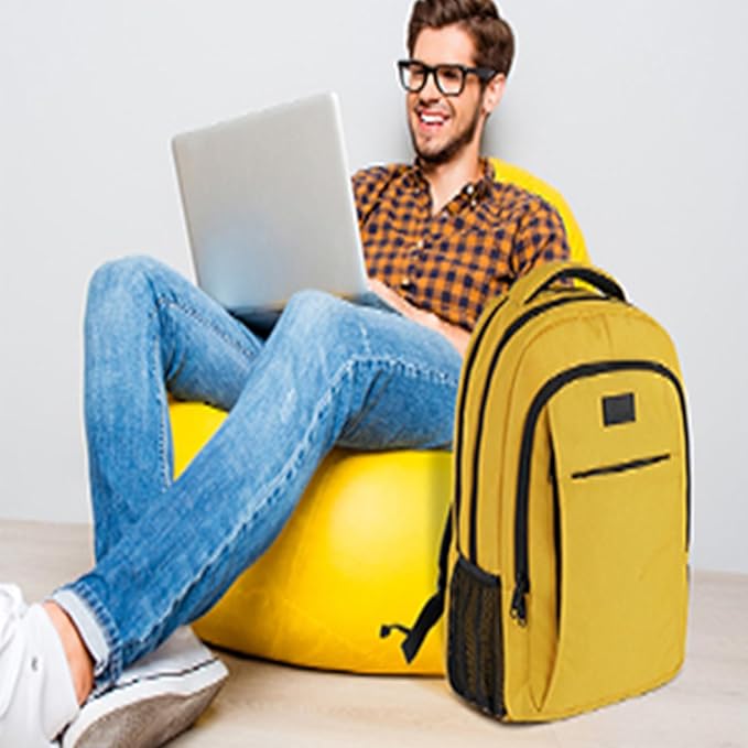 MATEIN College Backpack, Extra Large TSA Friendly Carry On 17.3 Inch Laptop Backpack with USB Charging Port, Anti Theft Flight Approved Business Work Travel Computer Backpack Bagfor Women Men, Yellow